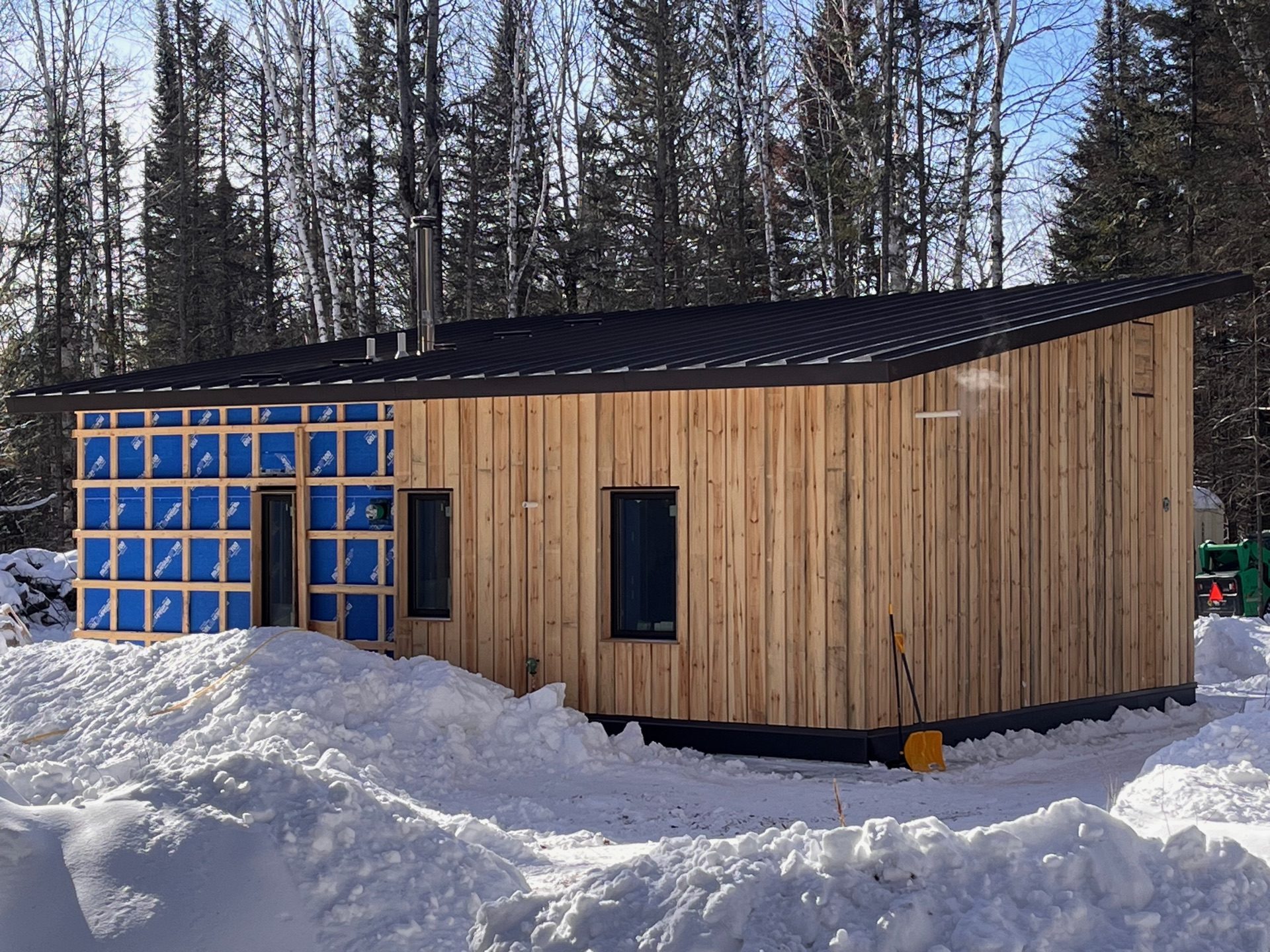 Structural strawbale panels integrated into a modern timber frame home
